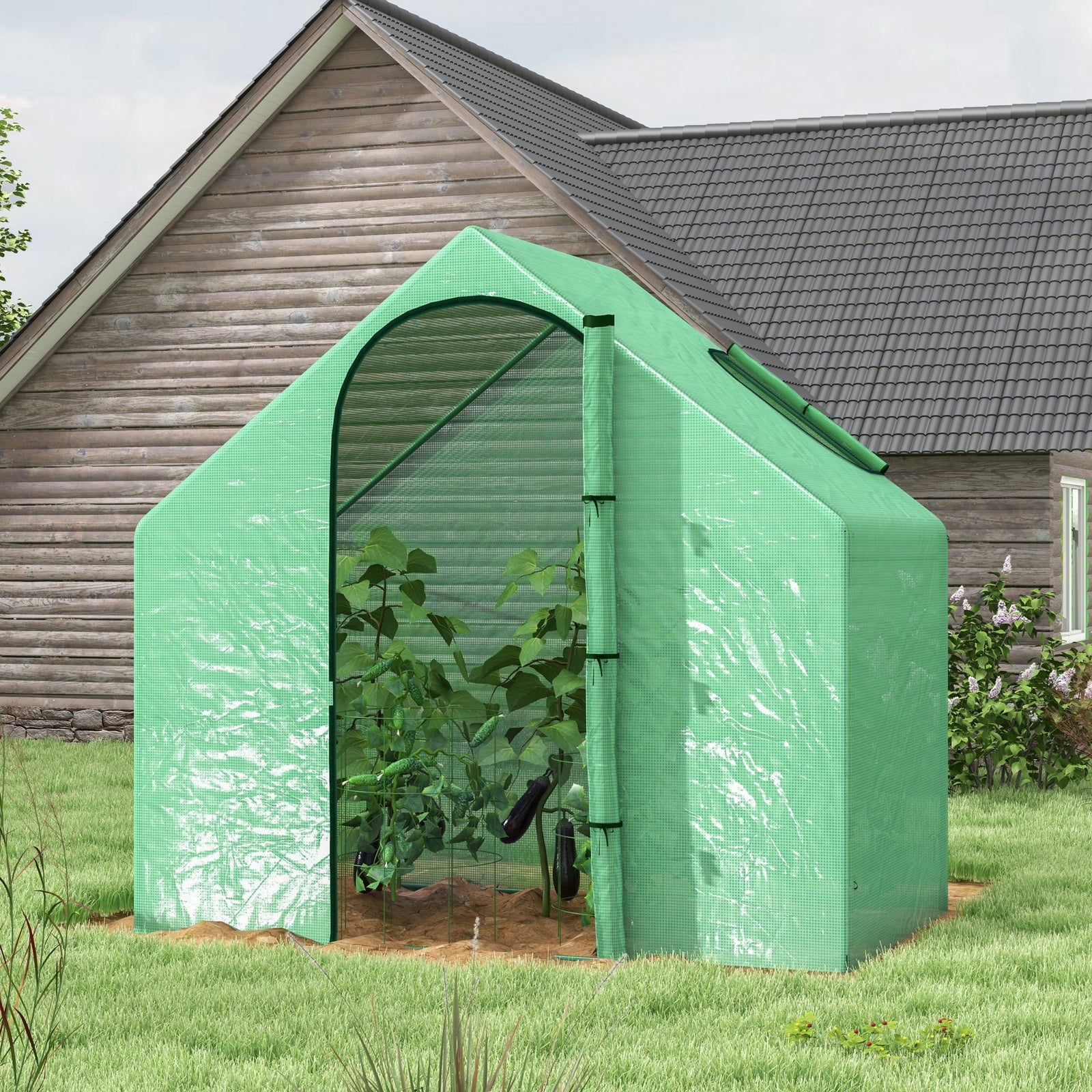 Walk-in Greenhouse Steel Frame Pe Cover