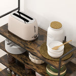 Kitchen Bakers Rack Microwave Stand Coffee Bar W/ 5 Shelves | Brown