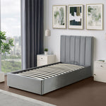 Corwin Grey Velvet Ottoman Storage Bed Frame - 4 Sizes Available | Single