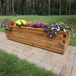 Pine Wooden Trough Planter With Feet | 140cm x 42cm x 38cm | Brown