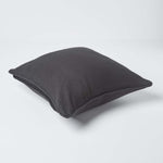 Cotton Rajput Ribbed Cushion Cover | 45cm x 45cm | Black