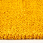 Plain Chenille 100% Cotton  Rug With Natural Trim | 150cm x 95cm | Mustard