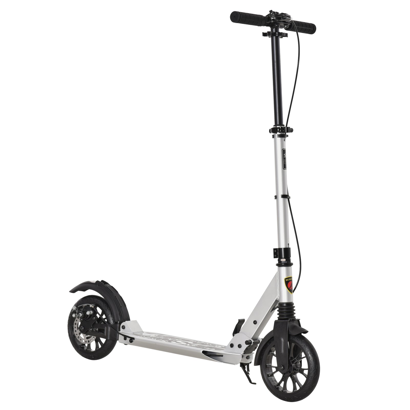 Adult Teens Kick Scooter Foldable 14+ W/ Rear Wheel& Brake | Silver