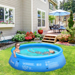 Inflatable Swimming Pool Family-sized, W/ Hand Pump 274x76cm | Blue