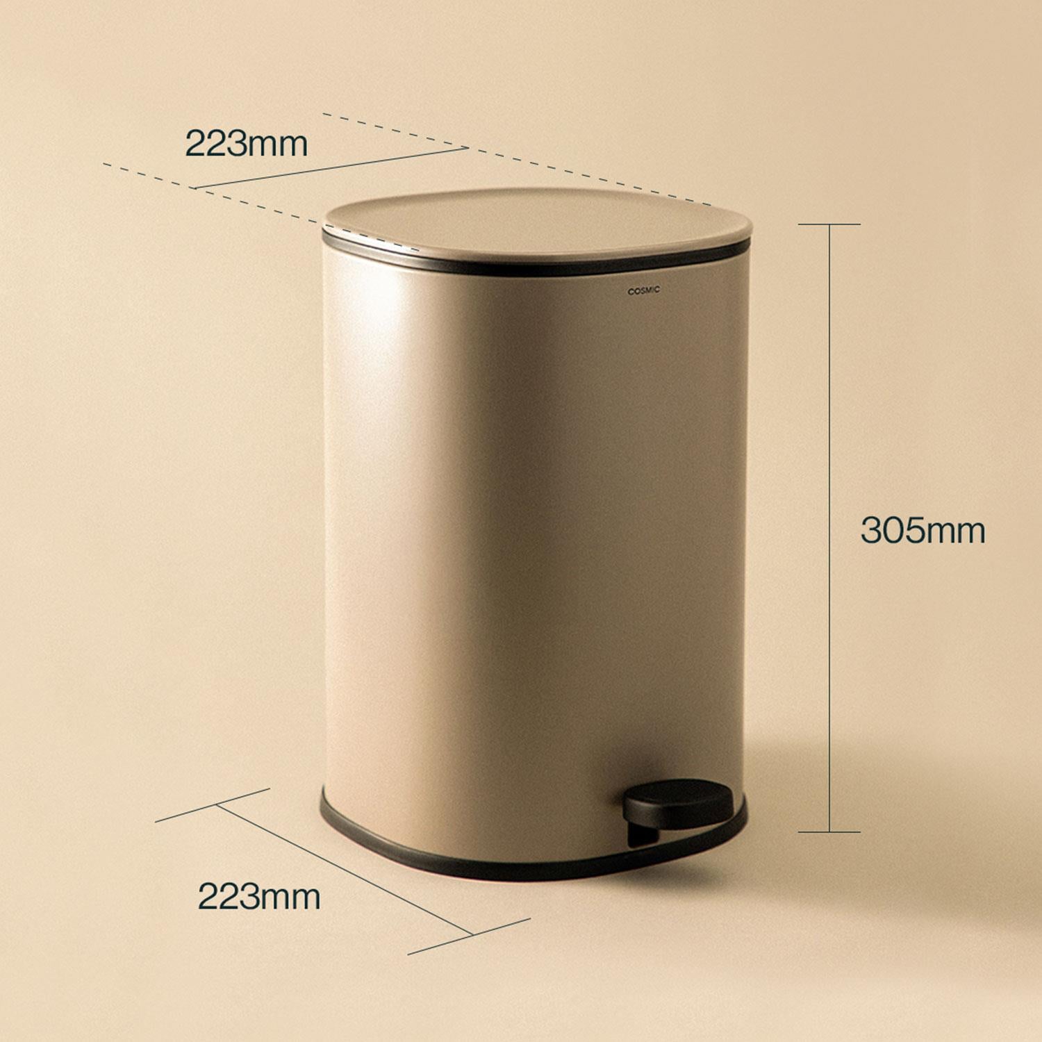 Bathroom Bin 5l, Pedal, Soft-close, Bucket, Essentials Collection | Lavender