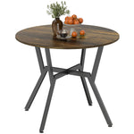 Small Kitchen Table With Black Steel Legs, Dining Table | Rustic Brown