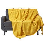 Cotton Rajput Ribbed Throw | 255cm x 360cm | Tangerine