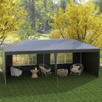6m X 3m Garden Gazebo Marquee Canopy Party Tent Canopy Patio | Dark Gray