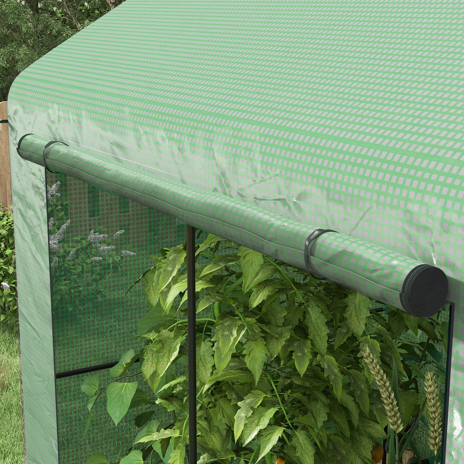 Walk-in Greenhouse W/ Mesh Windows & Roll-up Door