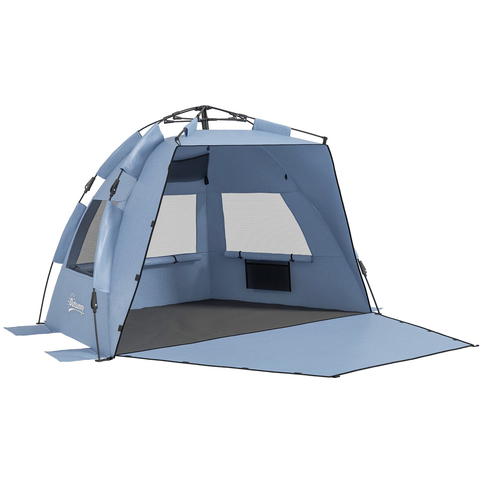 Pop Up Beach Tent For 2-3 Person With Carry Bag, Upf15+ | Blue