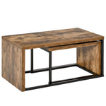 2 Pieces Industrial Coffee Table Set