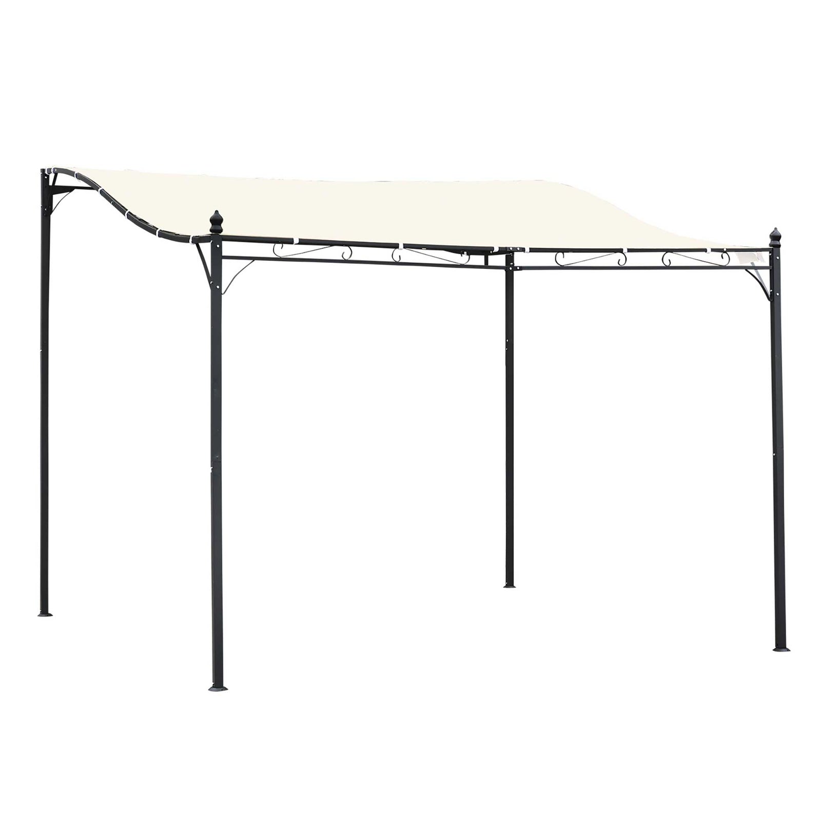Gazebo Backyard Pool Garden Pergola Canopy Sun Shade Top | Medium | Cream