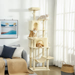 PawHut Cat Tree, 202cm Cat Tower With Condos, Hammocks, Perches