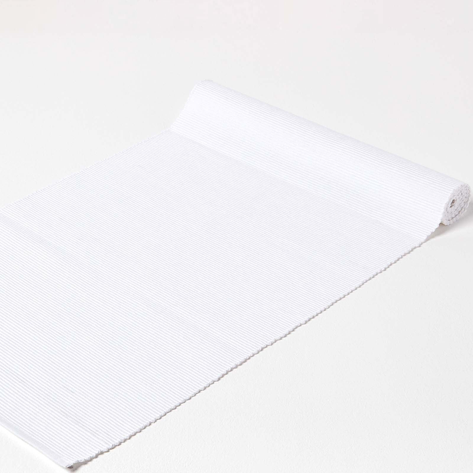 Cotton Plain Table Runner | White