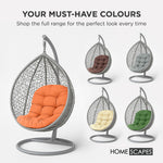 Luxury Garden Round Egg Chair Swing Cushion, 80 X 120 Cm | One Size | Green