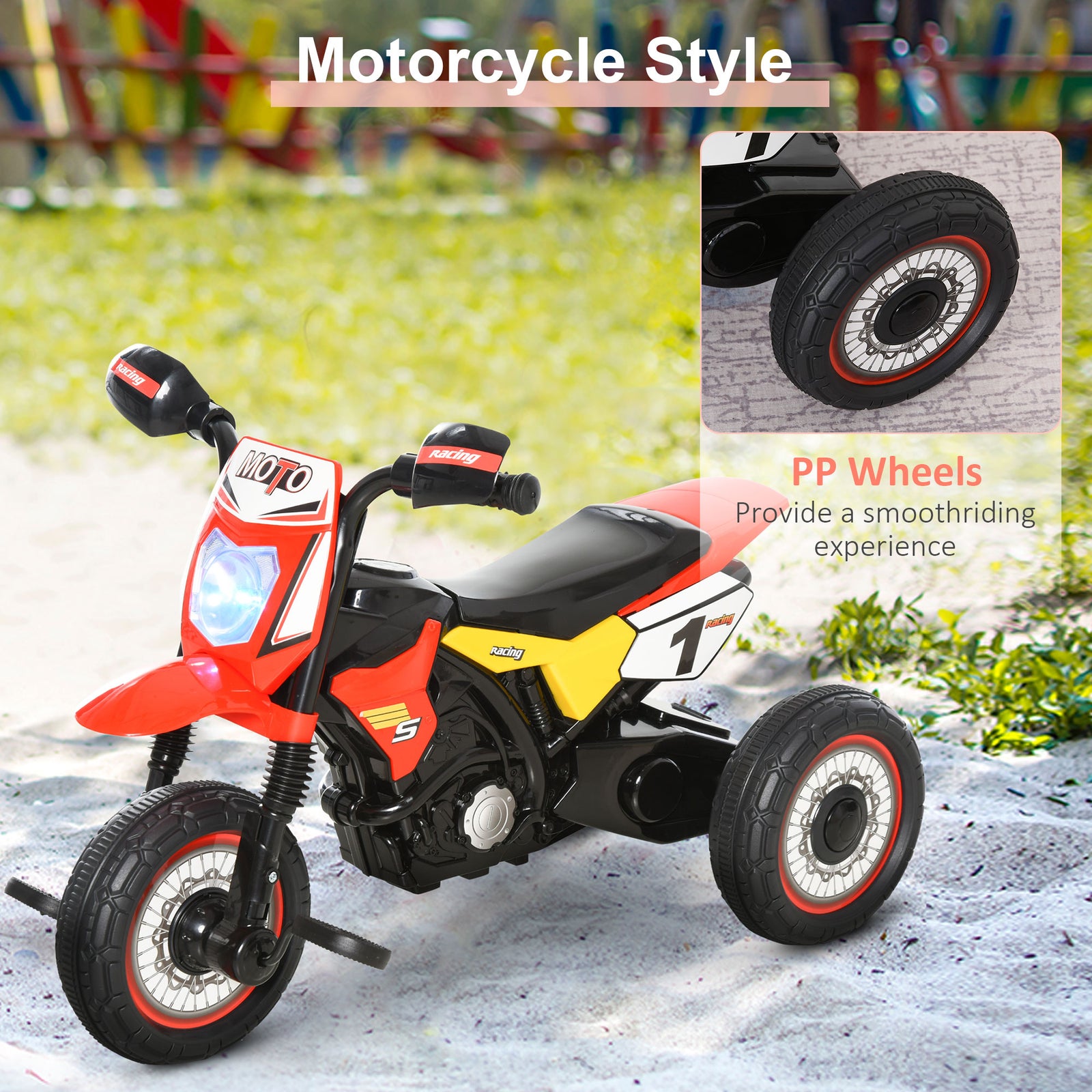 Toddler Pedal Tricycle Ride-on Learning Music Lights 18-36 Months | Red