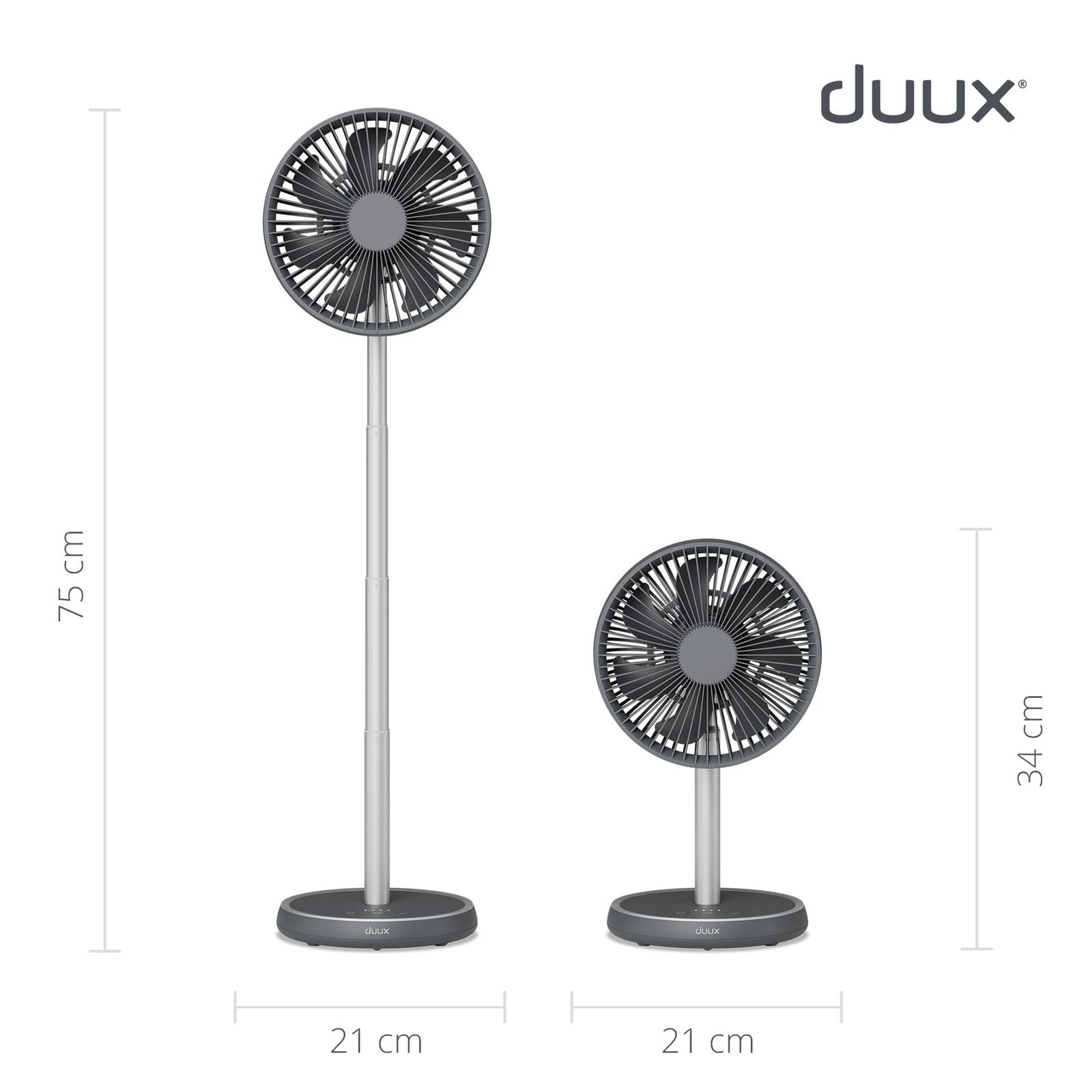 Rize Portable Fan With Rechargeable Battery | Grey