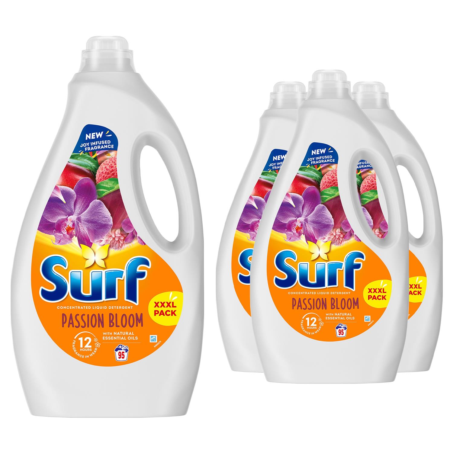 Xxxl Laundry Washing Liquid Detergent Passion Bloom 95 Washes 2.565l, 4 Pk