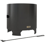 Fire Pit, Round Metal Bonfire Stove W/ Poker