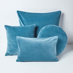 Set Of 2 Velvet Cushion Covers | 40cm x 40cm | Blue