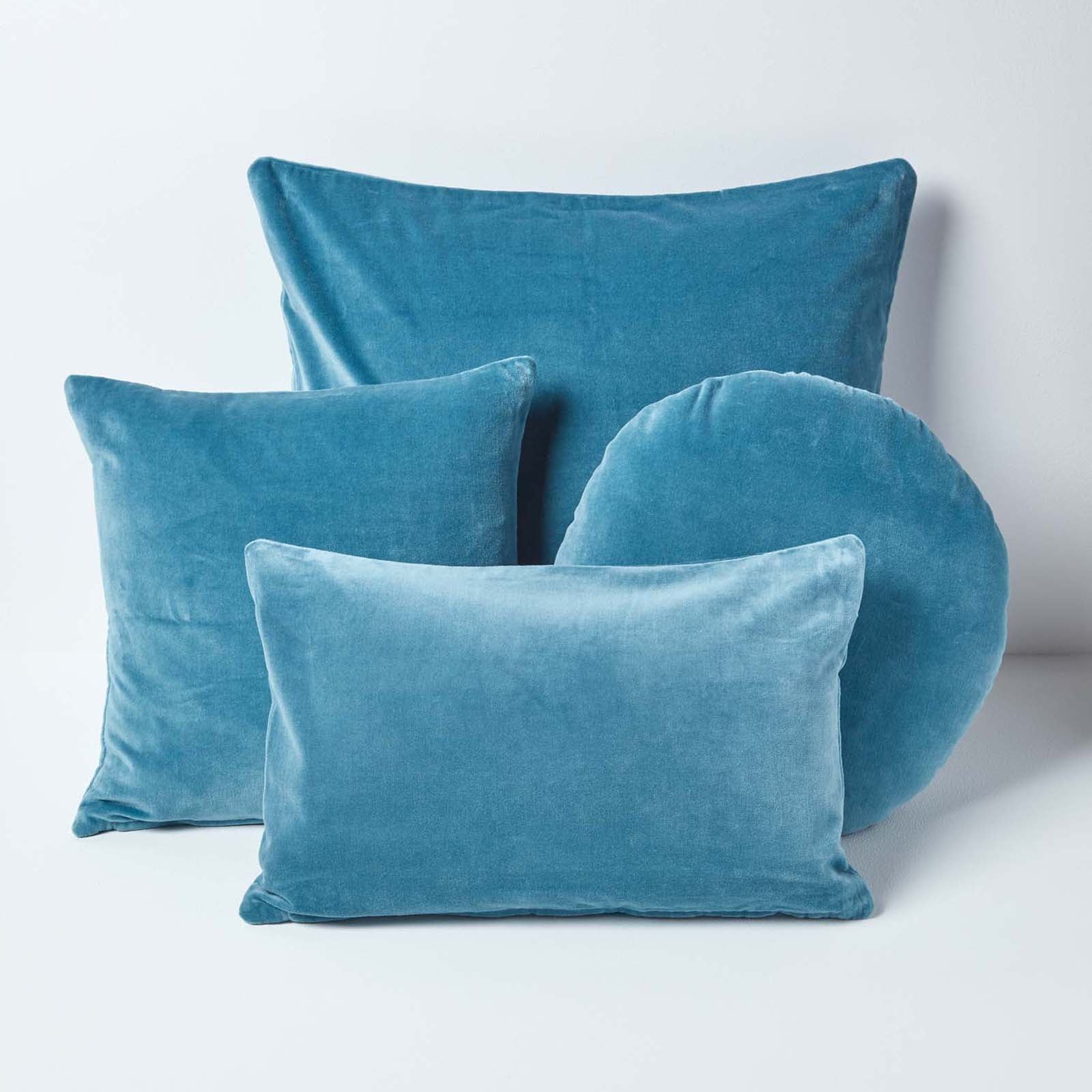 Luxury Velvet Round Cushion | 40cm x 40cm | Blue