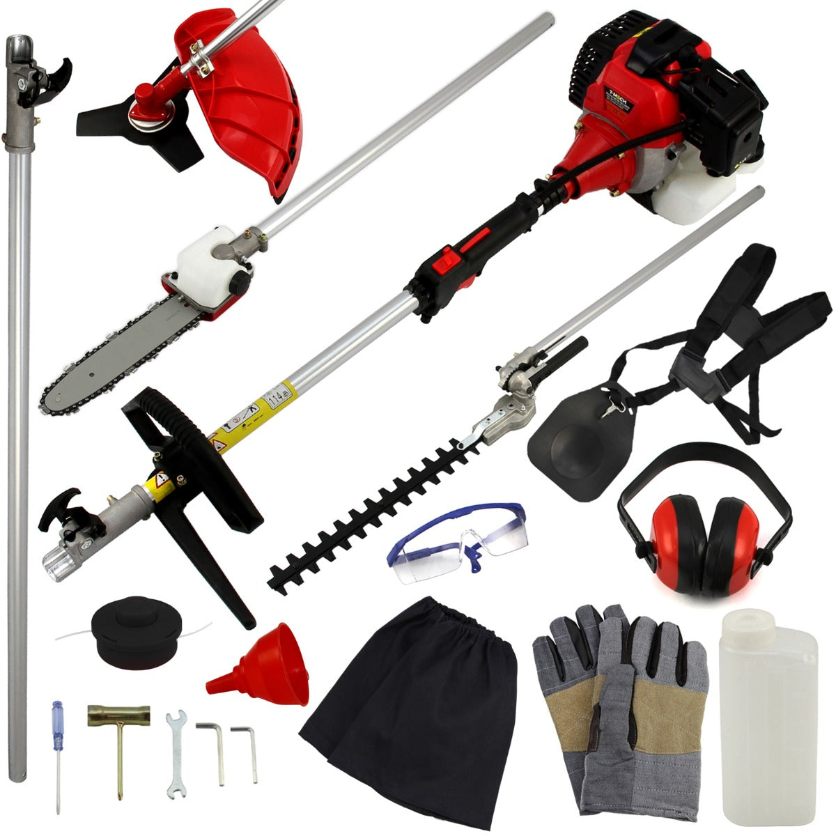 5 In 1 52cc Petrol Garden Cutter Multi Tool