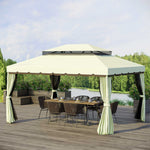 3m X 3.6m Aluminium Gazebo Canopy Patio Marquee Party Tent | Cream