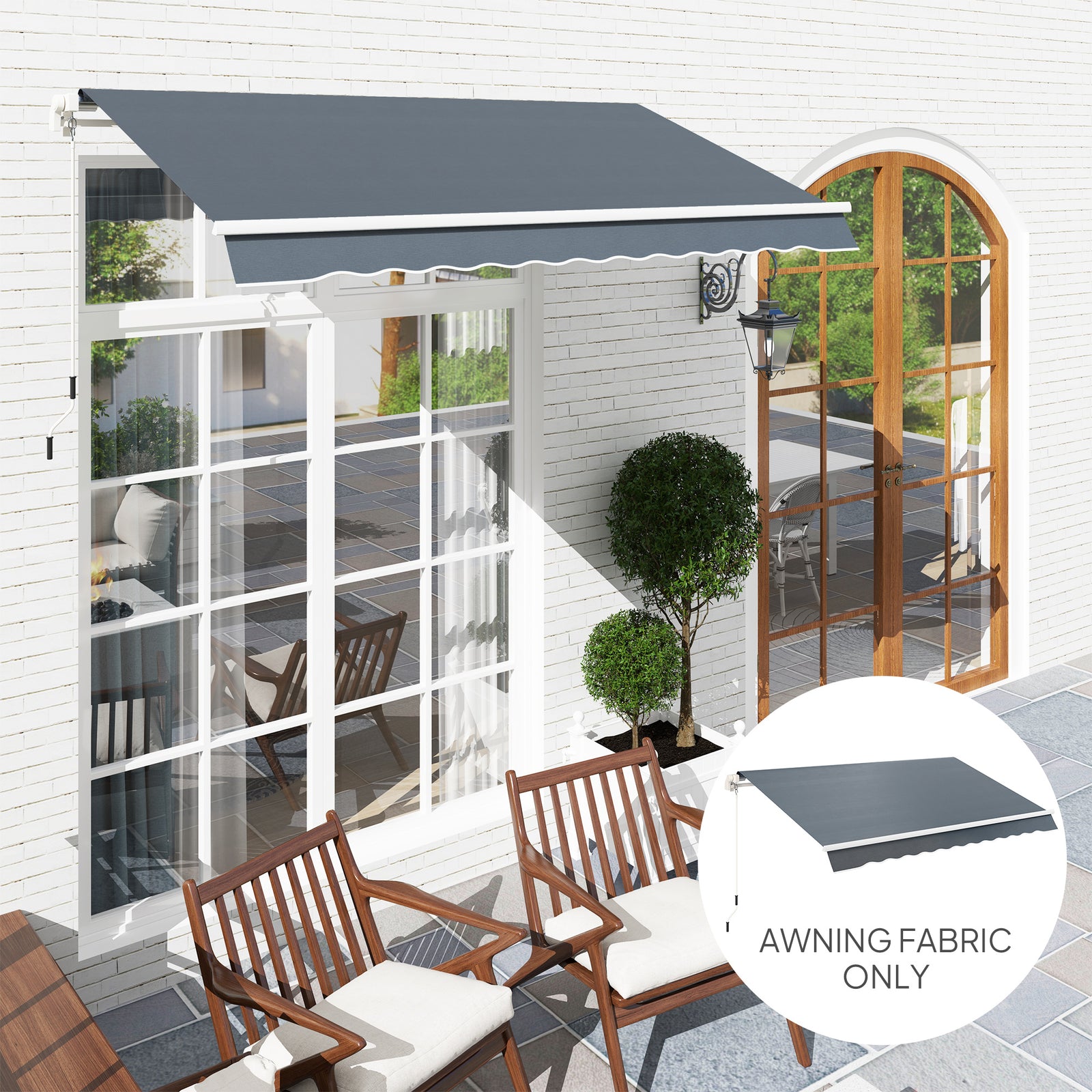 Replacement Canopy For 3 X 2.5 M Awning (Fabric Only) | Gray