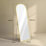 Full Length Mirror, 165x60cm, Arched, Free Standing | Gold