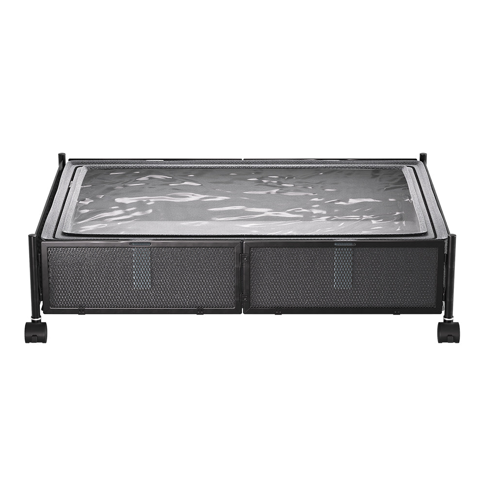 Under Bed Steel Storage Organizer Basket With Wheels