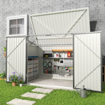 Steel Trash Can Recycle Bin Enclosure Storage Shed | One Size | Grey
