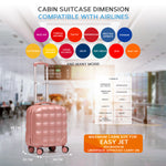 45x36x20cm Lightweight Underseat Cabin Carry On Suitcase - 100+ Airline Approved - Hard Shell Luggage - 4 Wheels - Bubble Design | Cabin | Rose Gold