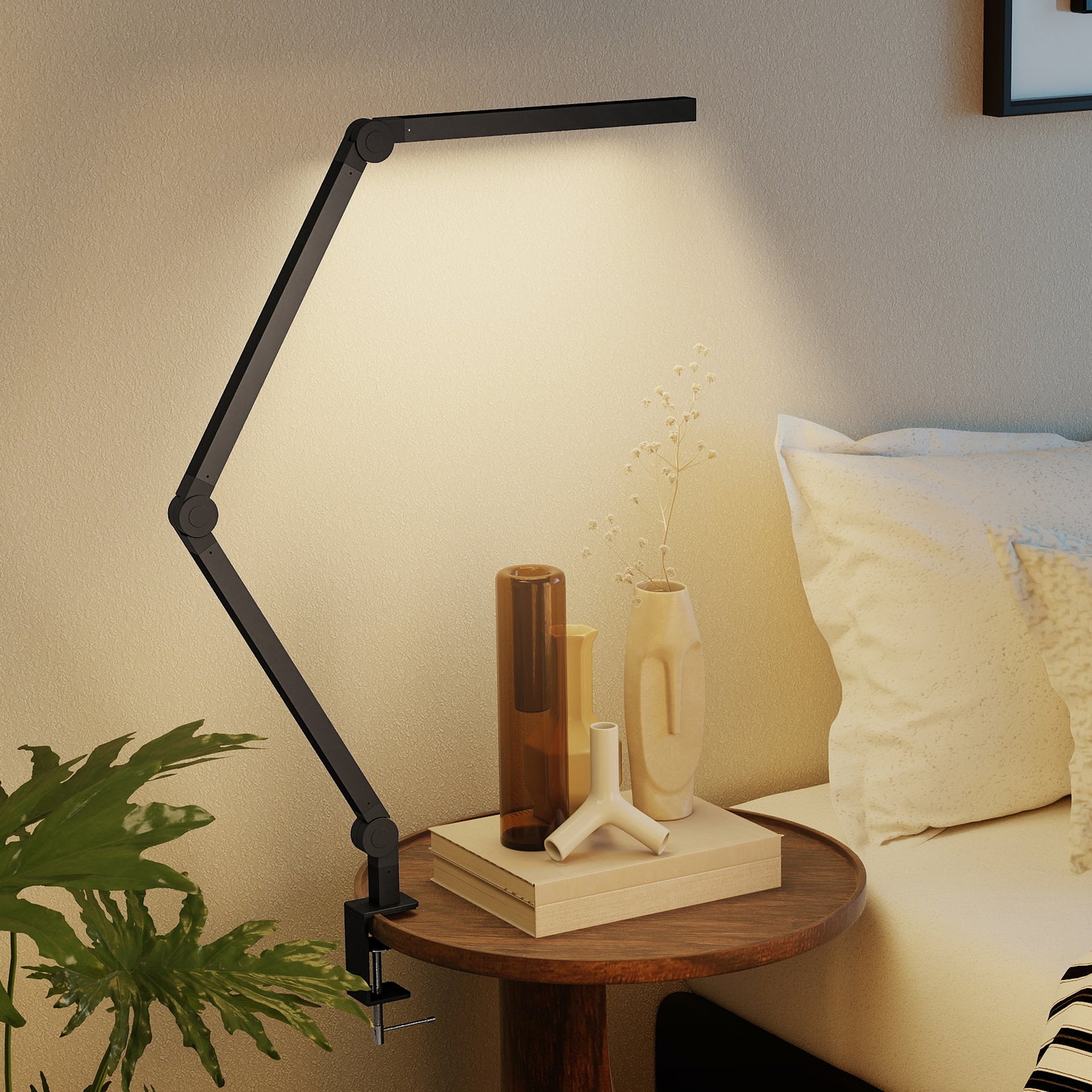 Desk Lamp With Adjustable Swing Arm, Dimmable Led Desk Light | Black