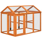 Pawhut Chicken Run, Wooden Chicken Coop W/ Combinable Design | Orange