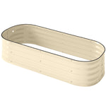 Galvanised Raised Garden Bed Planter Box With Safety Edging | Cream