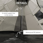 6 Man Tent Metal Poles Water-resistant Walls Windows Door | Gray