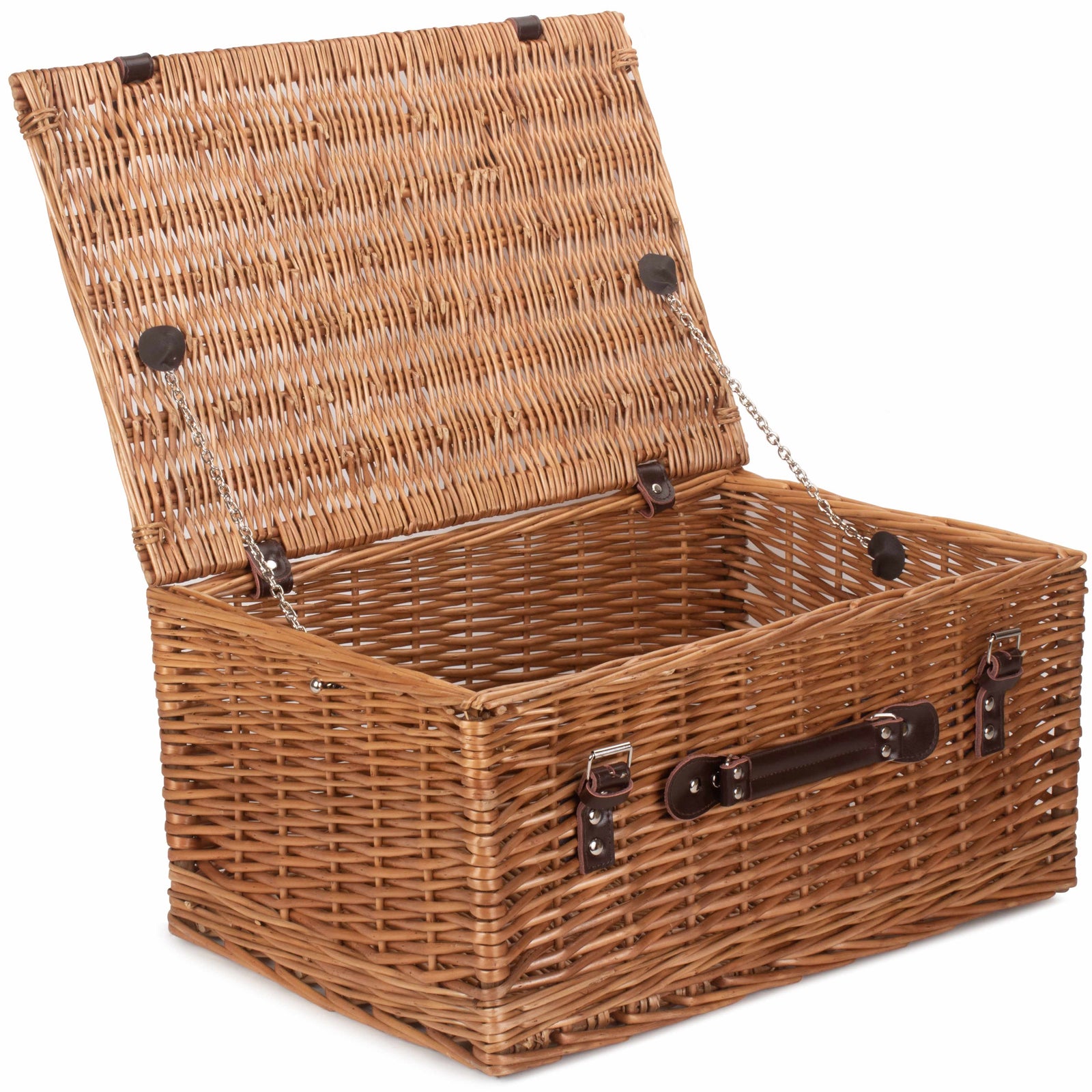 Wicker Double Steamed 51cm Picnic Basket | Brown