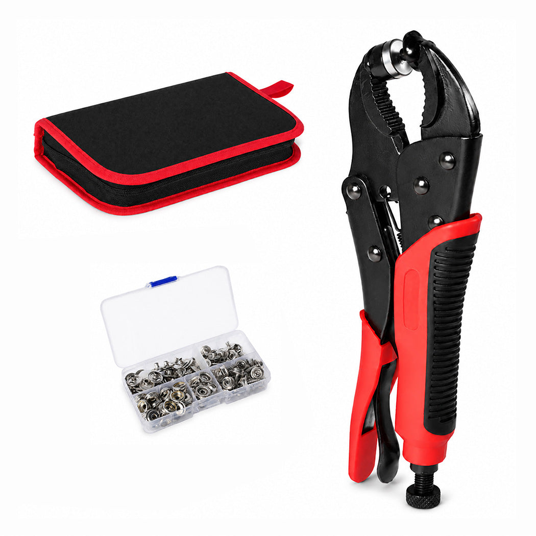 Snap Fastener Kit Adjustable Press Tool For Boat Covers Leather Cloths Red | Red