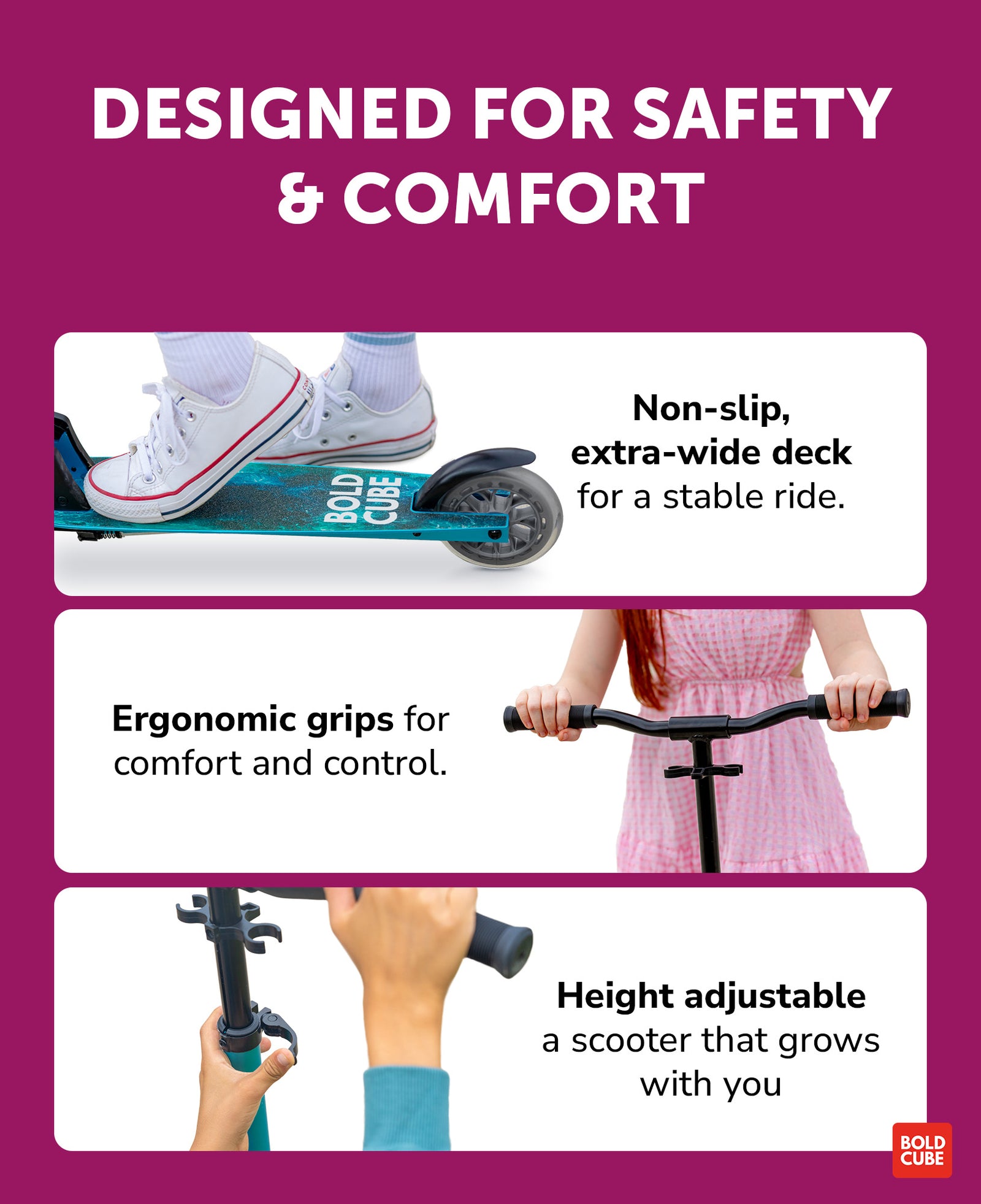 Deluxe 2 Wheel Scooter | Fuchsia