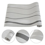 Modern Curve Striped Non-woven Wallpaper | Silver Grey