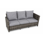 Indoor & Outdoor Living The Maldives Grey Aluminium 9 Seat Corner Gas Firepit Rattan Dining Set