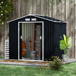 Garden Shed Storage Unit W/locking Door Floor Foundation | Dark Gray
