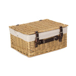Wicker Buff 40cm Picnic Basket | White