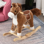 Kids Plush Rocking Horse W/ Moving Mouth Tail Sounds 18-36 Months | Brown