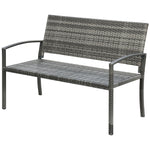 Patio Rattan 2 Seater Garden Bench Love Seater Garden | Gray
