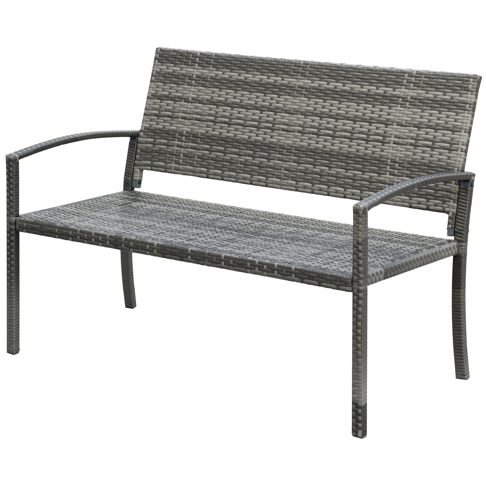 Patio Rattan 2 Seater Garden Bench Love Seater Garden | Gray