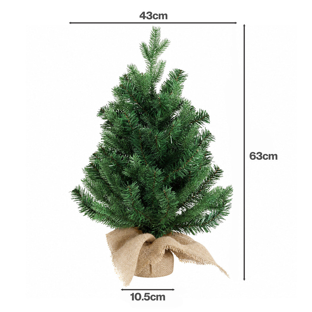 Christmas Tree 63cm Xmas Spruce 75 Pvc Tip Indoor Cement Base Green