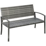 Patio Rattan 2 Seater Garden Bench Love Seater Garden | Gray