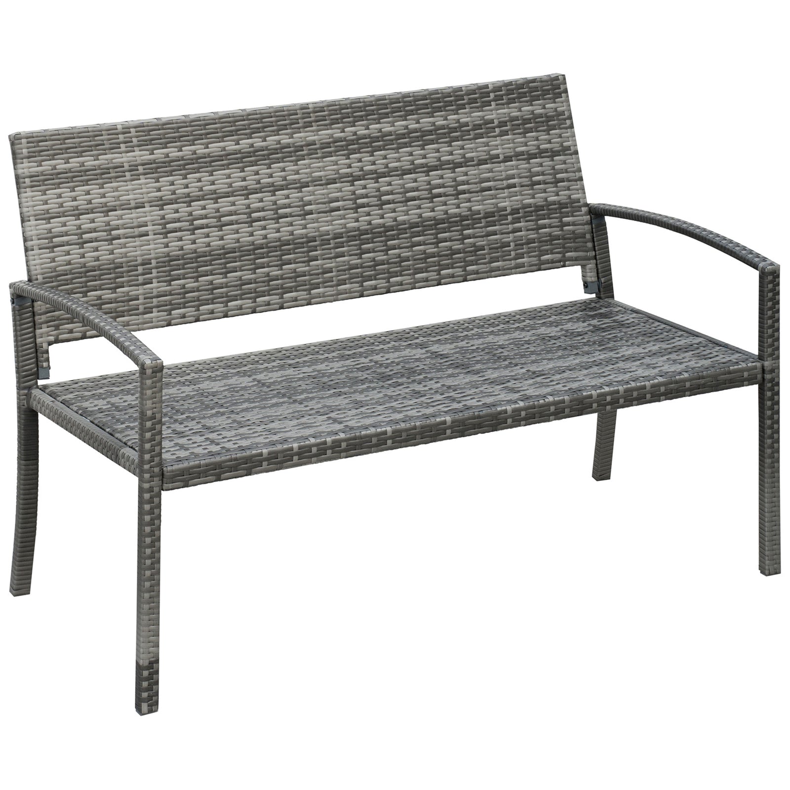 Patio Rattan 2 Seater Garden Bench Love Seater Garden | Gray