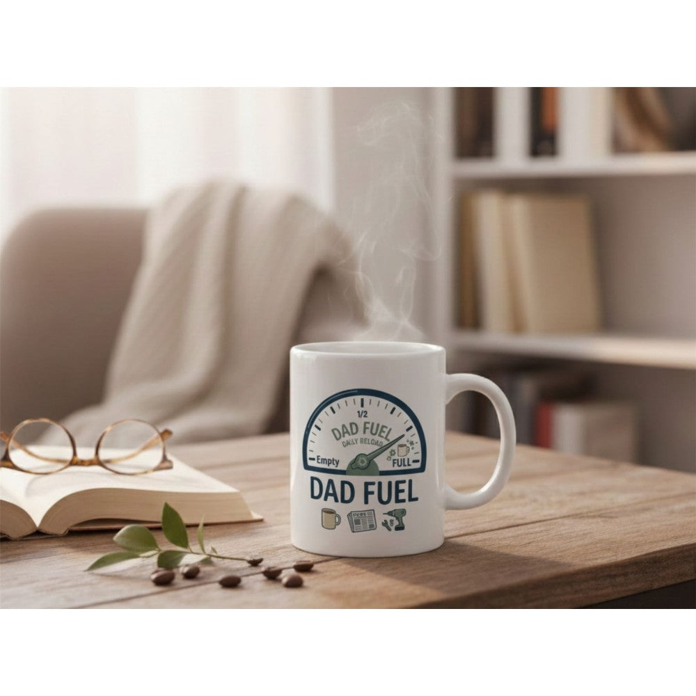 Dyzi Dad Fuel Funny Quote Ceramic Coffee Mug White